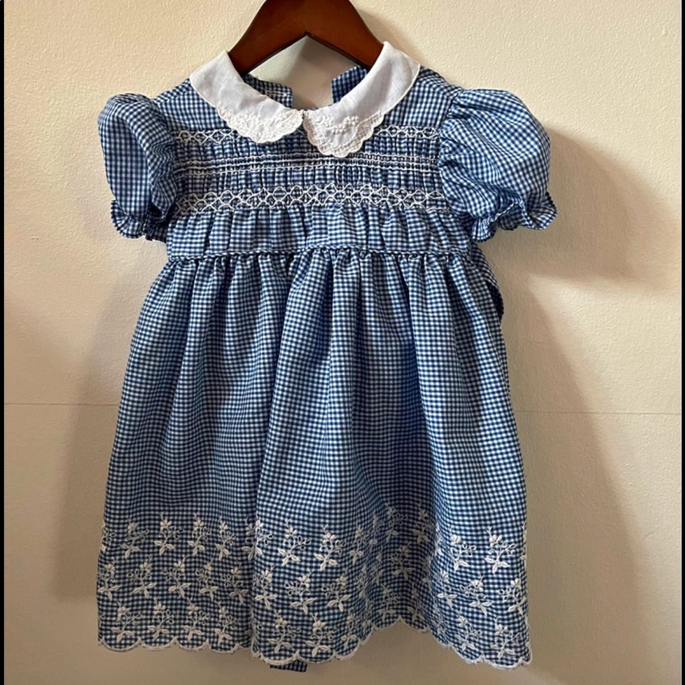 Vintage peaches and cream 2T smocked dress